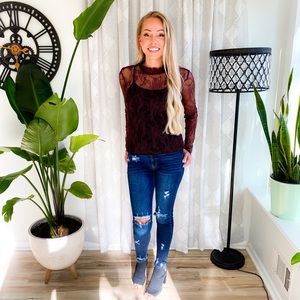 SOLD!🍁Plum Lace Sweater🍁